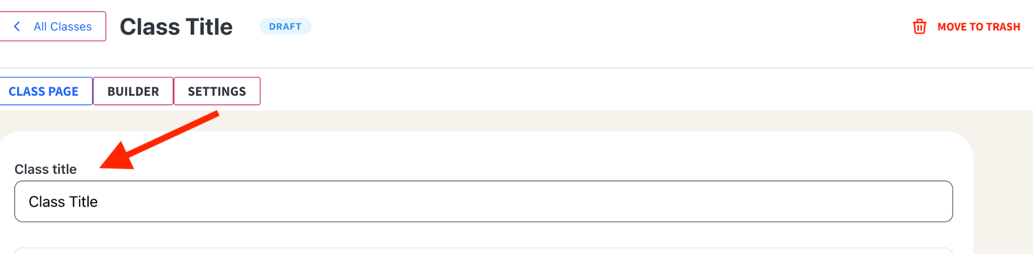Class Title field