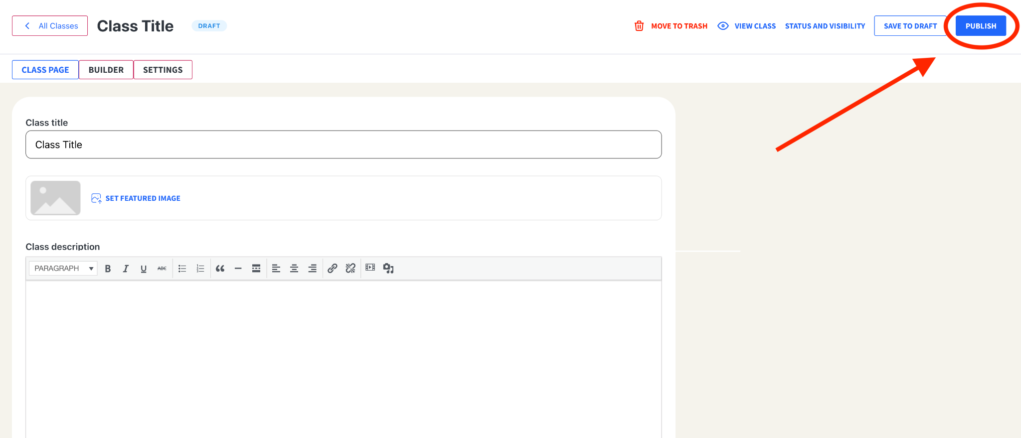 Publish button